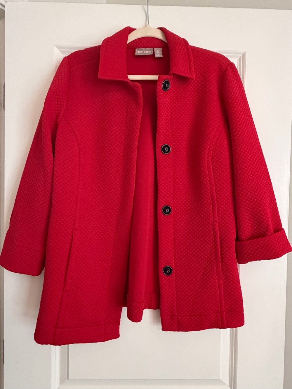 Chico’s Red Quilted Jacket